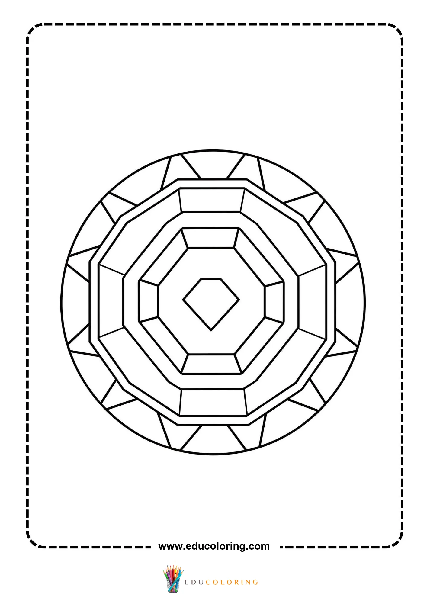 Easy abstract geometric pattern coloring page page 27
