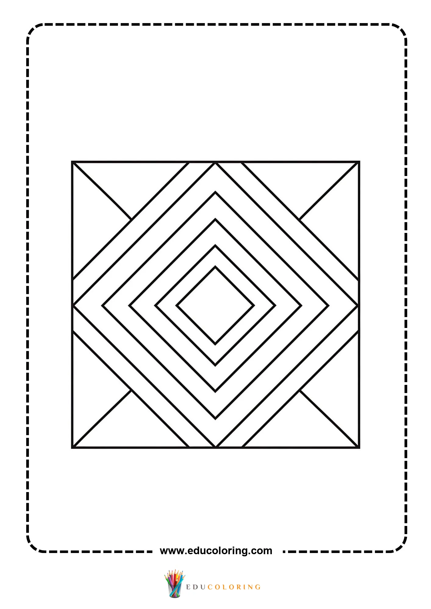Easy abstract geometric pattern coloring page page 29