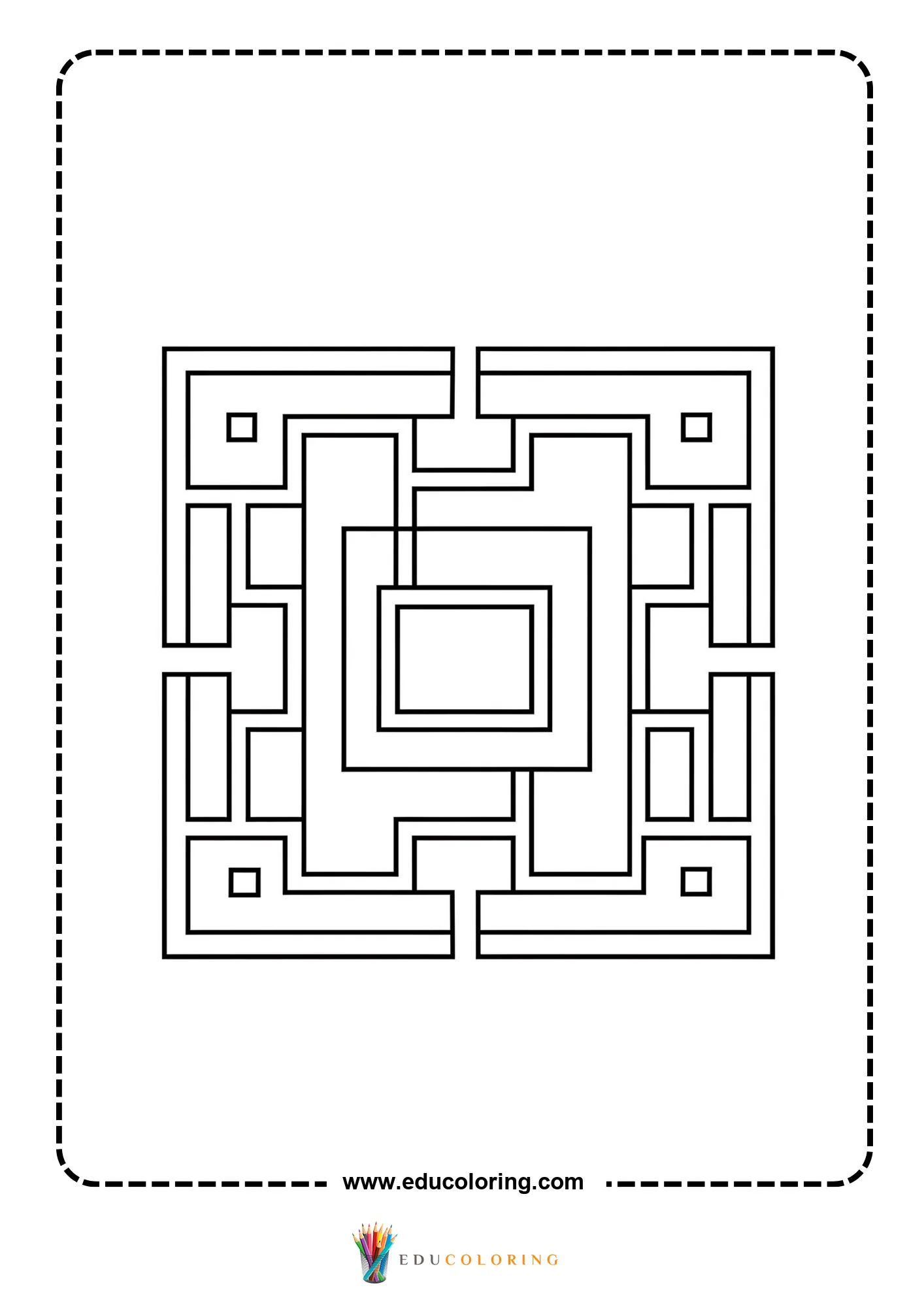 Easy abstract geometric pattern coloring page page 33