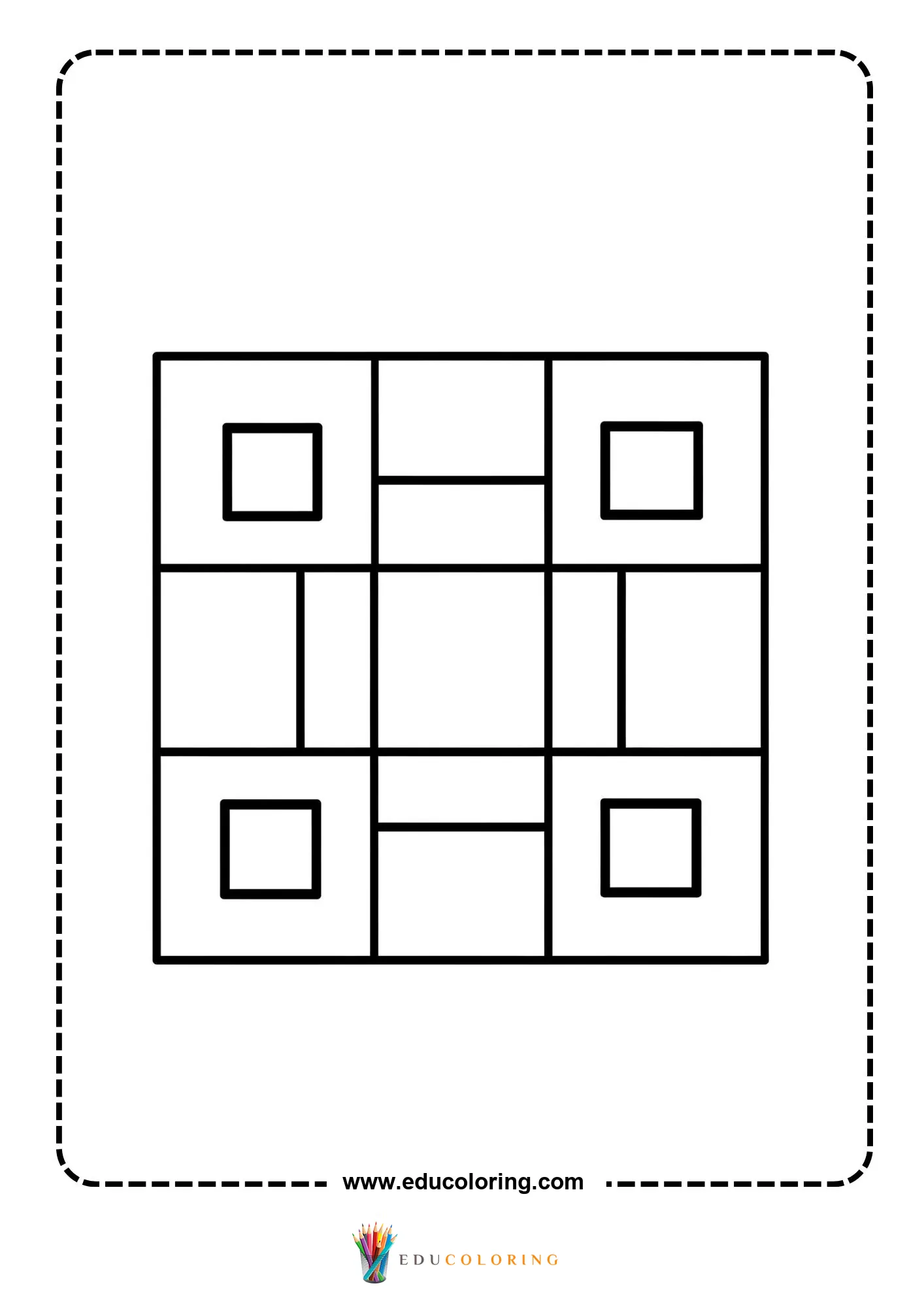 Easy abstract geometric pattern coloring page page 37