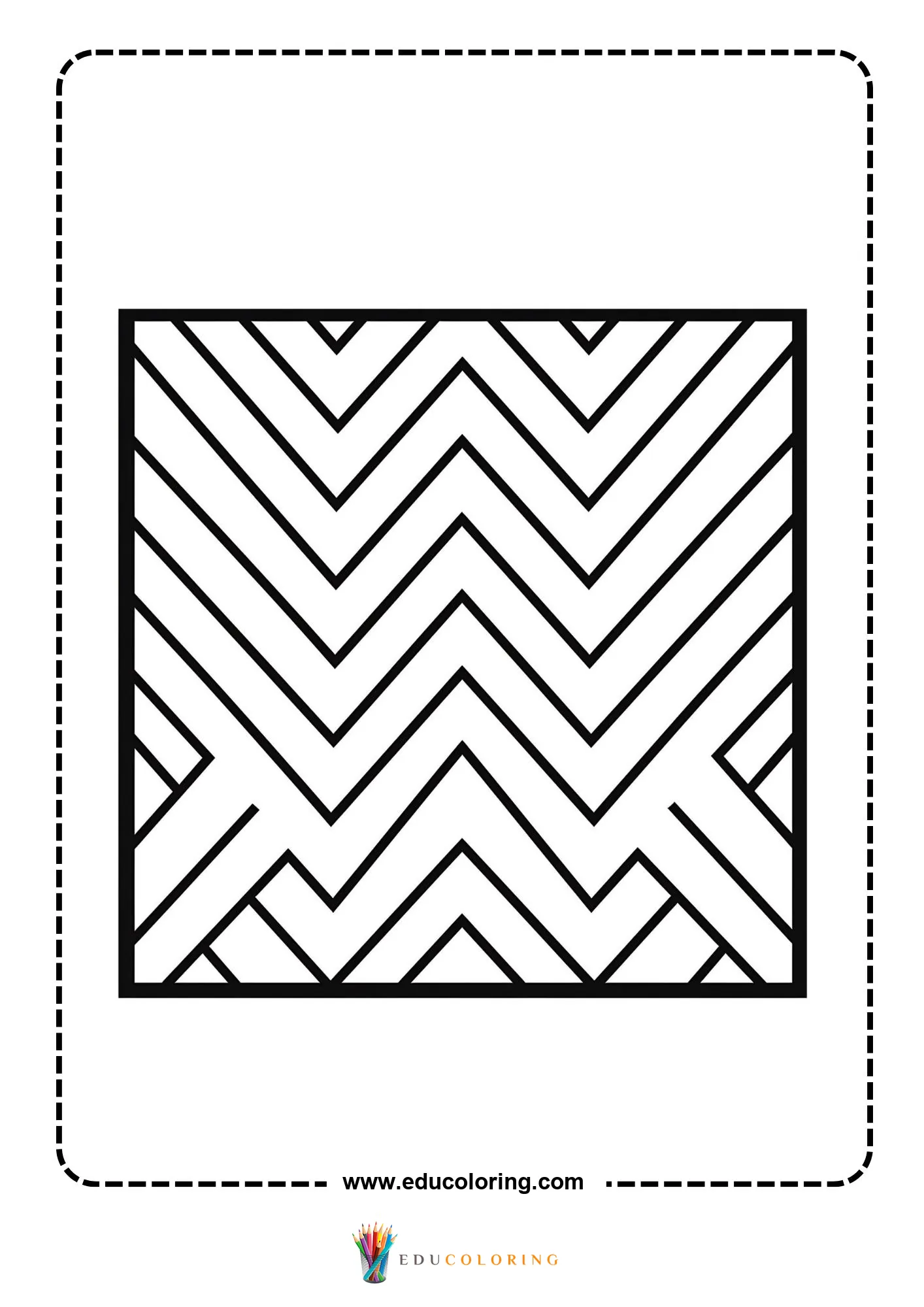 Easy chevron stripe pattern coloring page
