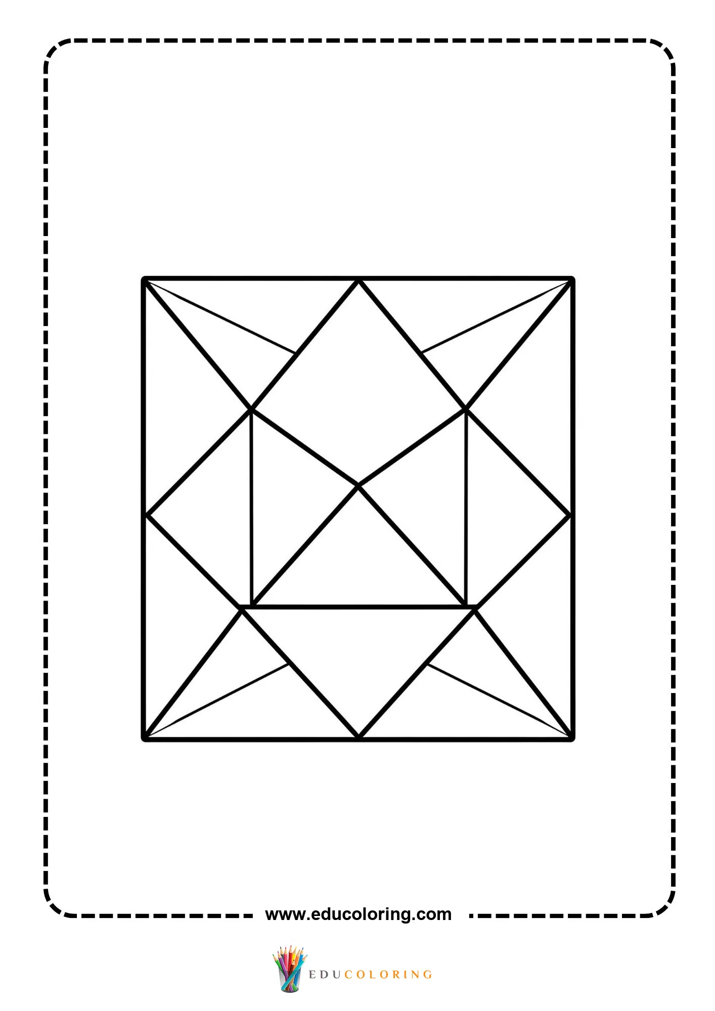 Easy abstract geometric pattern coloring page page 40