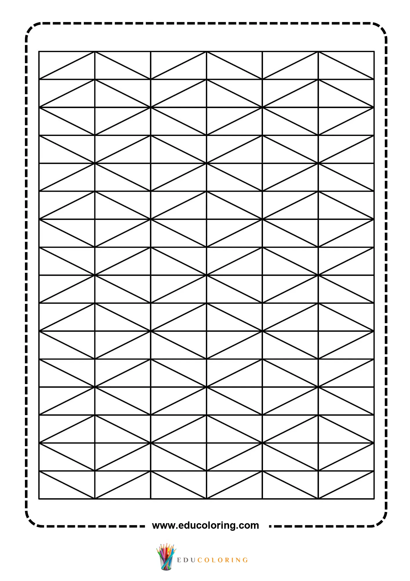 Geometric pattern coloring page with repeating line art page 35