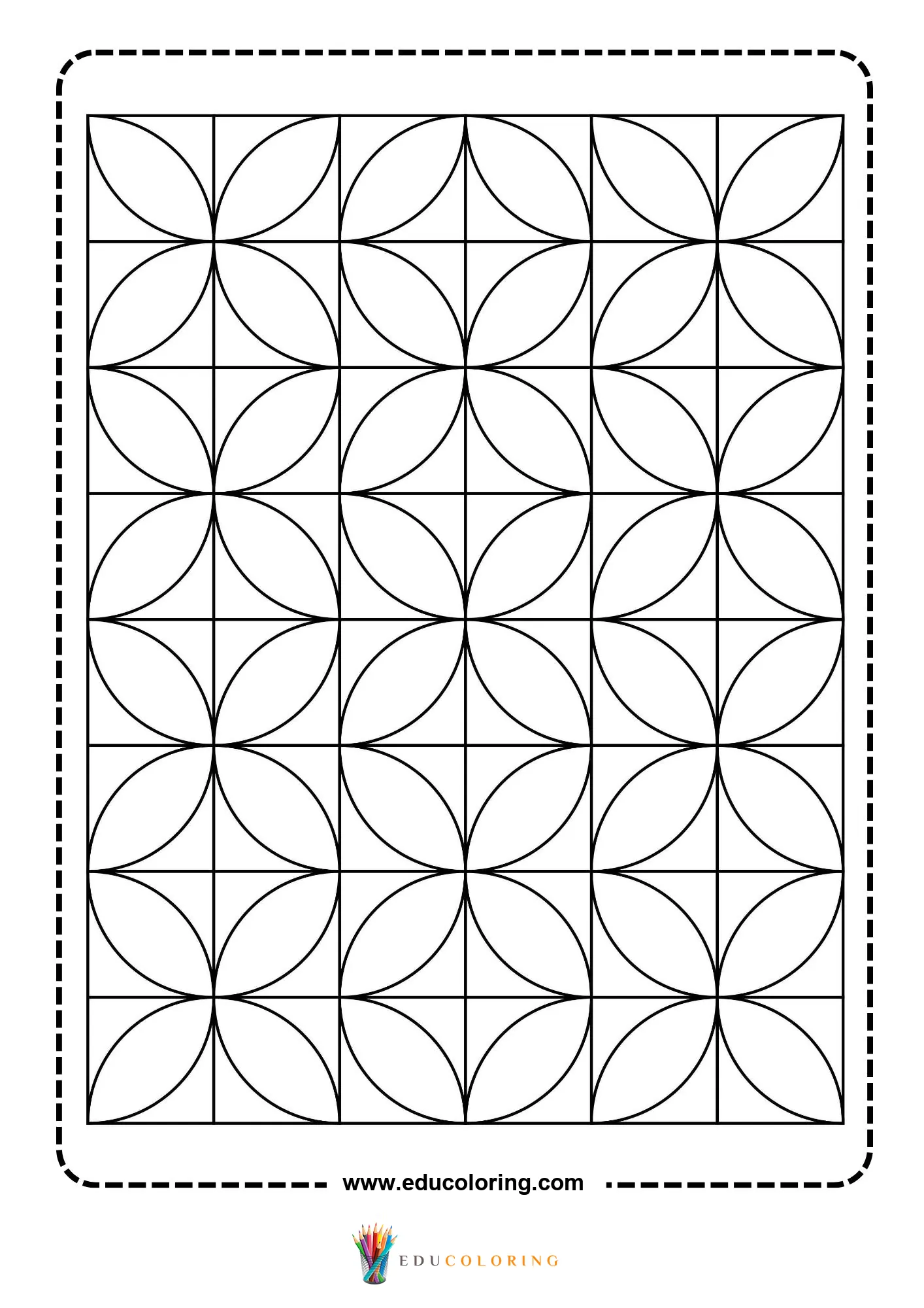 Geometric pattern coloring page with repeating line art page 41