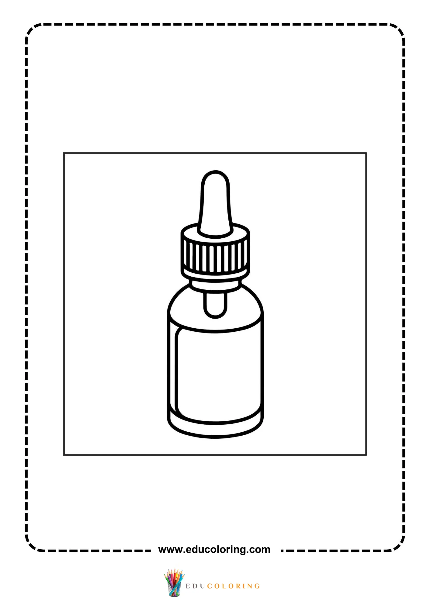 Medical coloring page with thermometer health check
