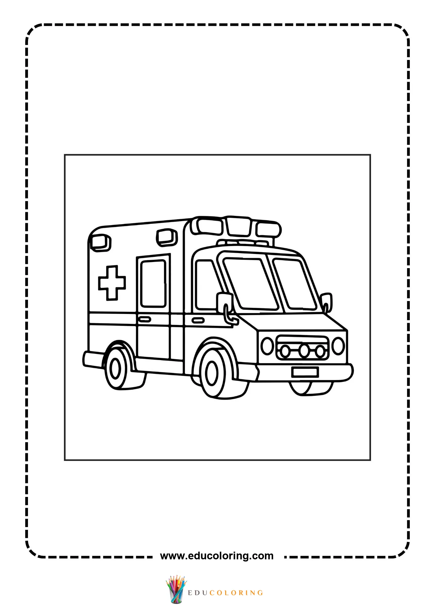 Medical coloring page with patient and doctor in clinic
