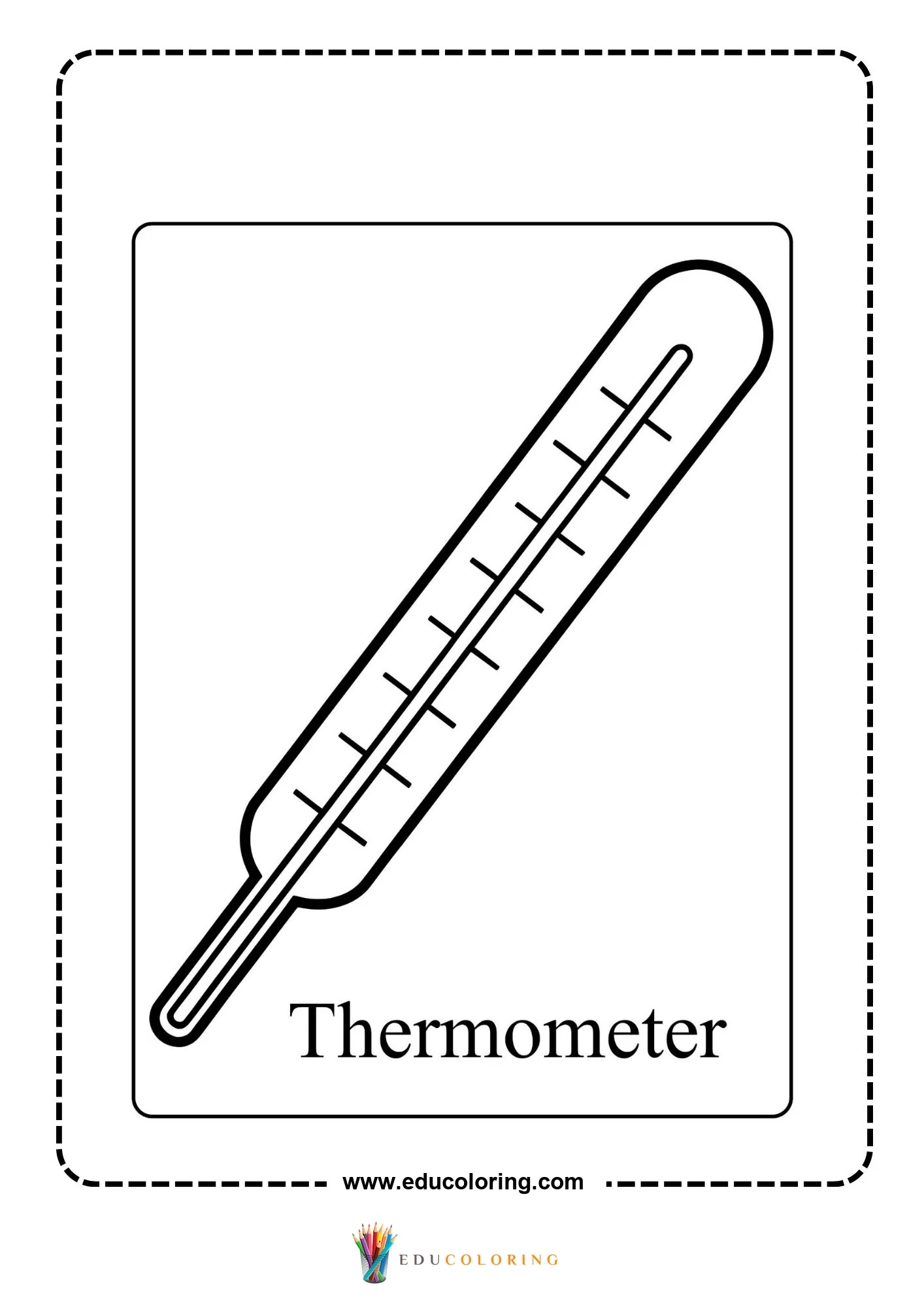 Medical instrument coloring page with hospital monitor