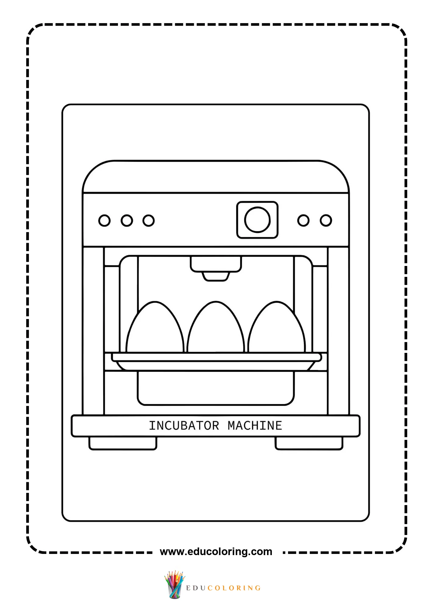 Medical instrument coloring page with medical cross sign