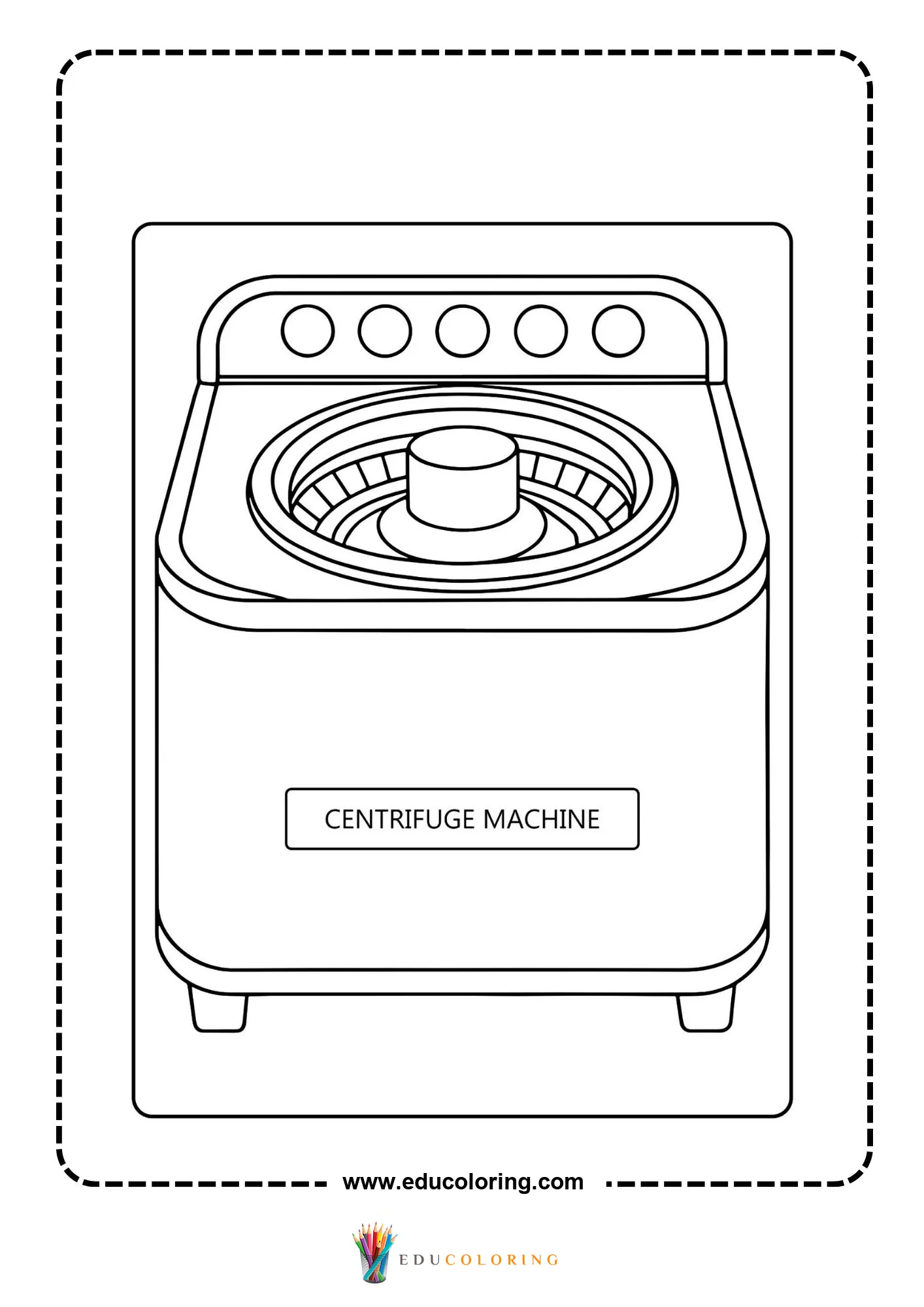 Medical instrument coloring page with medical tools collection